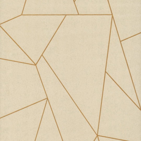 York NW3500 Antonina Vella Modern Metals Second Edition Nazca Almond/Pearl/Gold - tapeta w geometryczny motyw z metalicznymi akcentami