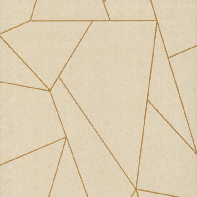 York NW3500 Antonina Vella Modern Metals Second Edition Nazca Almond/Pearl/Gold - tapeta w geometryczny motyw z metalicznymi akcentami