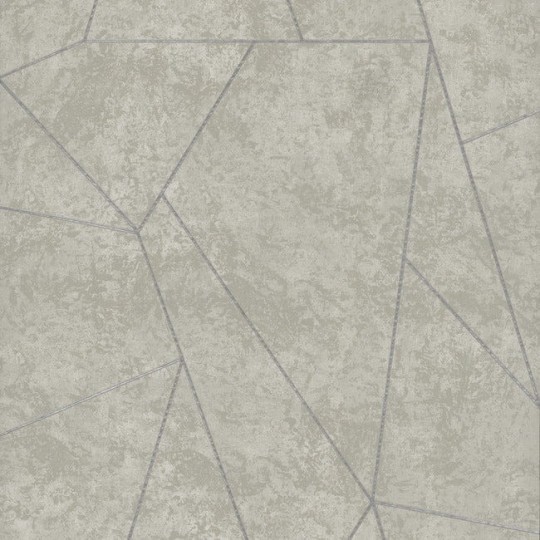 York NW3503 Antonina Vella Modern Metals Second Edition Nazca Grey/Silver - tapeta w geometryczny motyw z metalicznymi akcentami