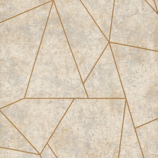 York NW3504 Antonina Vella Modern Metals Second Edition Nazca Neutral/Gold - tapeta w geometryczny motyw z metalicznymi akcentami