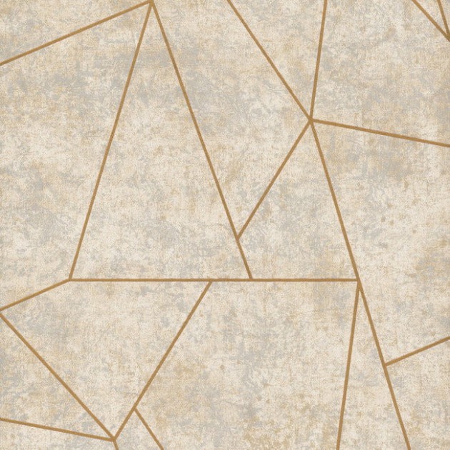 York NW3504 Antonina Vella Modern Metals Second Edition Nazca Neutral/Gold - tapeta w geometryczny motyw z metalicznymi akcentami