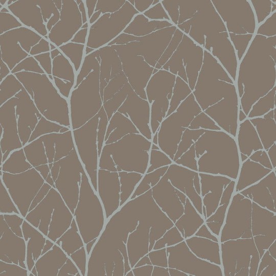 York MD7121 Antonina Vella Modern Metals Second Edition Trees Silhouette Mocha/Silver - tapeta w gałęzie