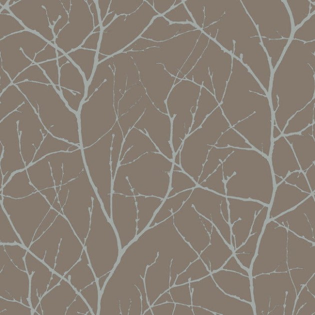 York MD7121 Antonina Vella Modern Metals Second Edition Trees Silhouette Mocha/Silver - tapeta w gałęzie