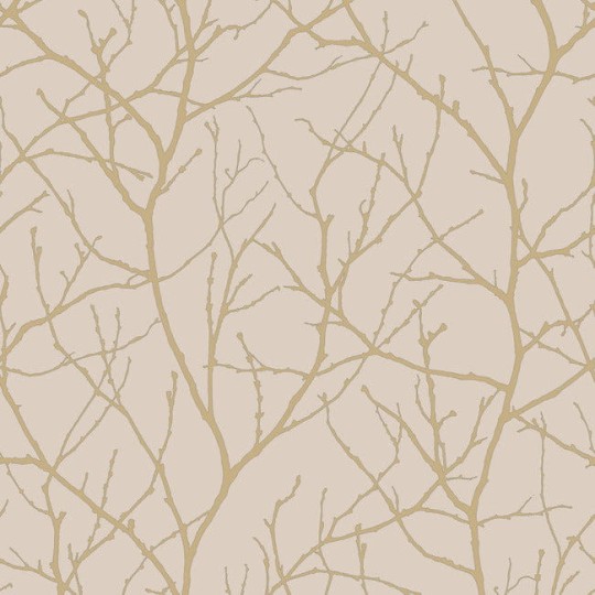 York MD7122 Antonina Vella Modern Metals Second Edition Trees Silhouette Beige/Gold - tapeta w gałęzie
