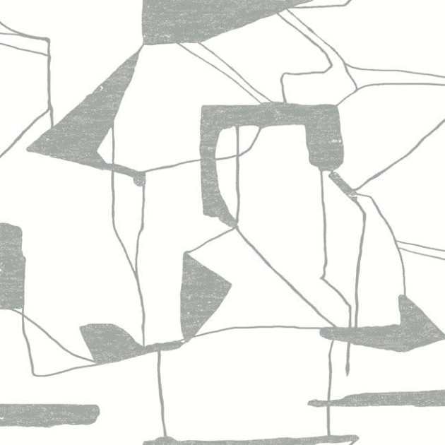 York MD7114 Antonina Vella Modern Metals Second Edition Abstract Geo White/Silver - tapeta w abstrakcyjny motyw geometryczny