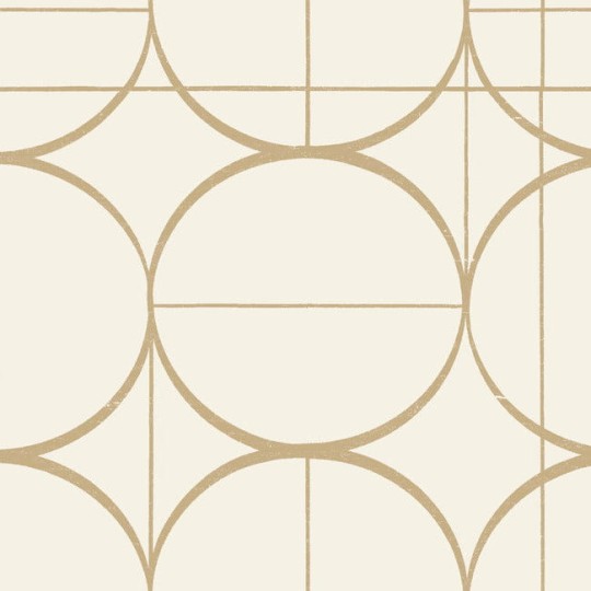 York MD7202 Antonina Vella Modern Metals Second Edition Sun Circles Cream/Gold - tapeta w geometryczny motyw