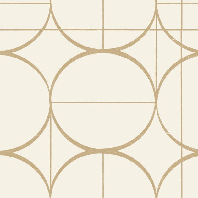 York MD7202 Antonina Vella Modern Metals Second Edition Sun Circles Cream/Gold - tapeta w geometryczny motyw