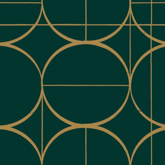 York MD7203 Antonina Vella Modern Metals Second Edition Sun Circles Emerald/Gold - tapeta w geometryczny motyw