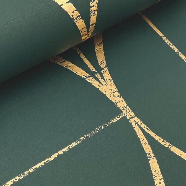 York MD7203 Antonina Vella Modern Metals Second Edition Sun Circles Emerald/Gold - tapeta w geometryczny motyw