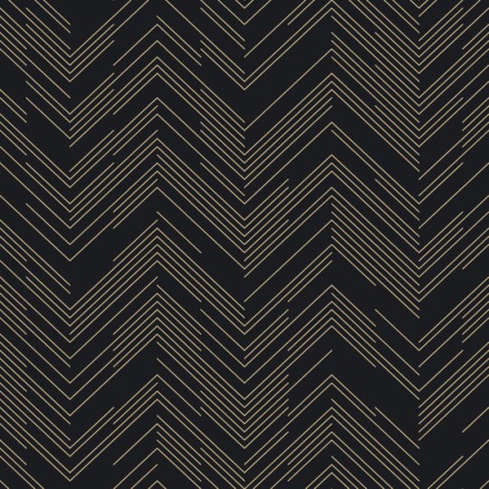 York MD7221 Antonina Vella Modern Metals Second Edition Polished Chevron Black/Gold - tapeta w motyw jodełki