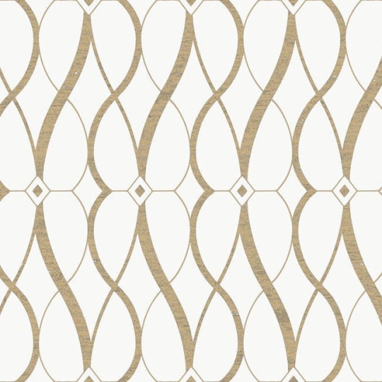 York MD7171 Antonina Vella Modern Metals Second Edition Graceful Geo Cream/Gold - tapeta w motyw geometryczny