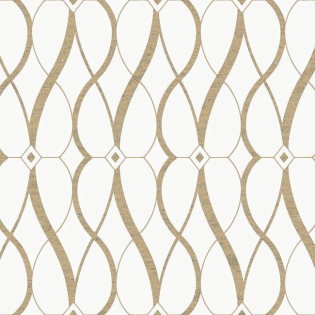York MD7171 Antonina Vella Modern Metals Second Edition Graceful Geo Cream/Gold - tapeta w motyw geometryczny