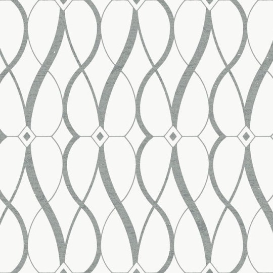 York MD7173 Antonina Vella Modern Metals Second Edition Graceful Geo White/Silver - tapeta w motyw geometryczny