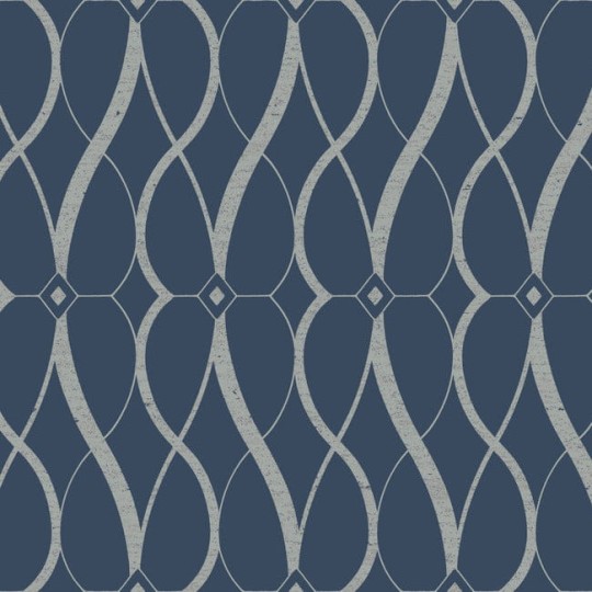 York MD7174 Antonina Vella Modern Metals Second Edition Graceful Geo Navy/Silver - tapeta w motyw geometryczny