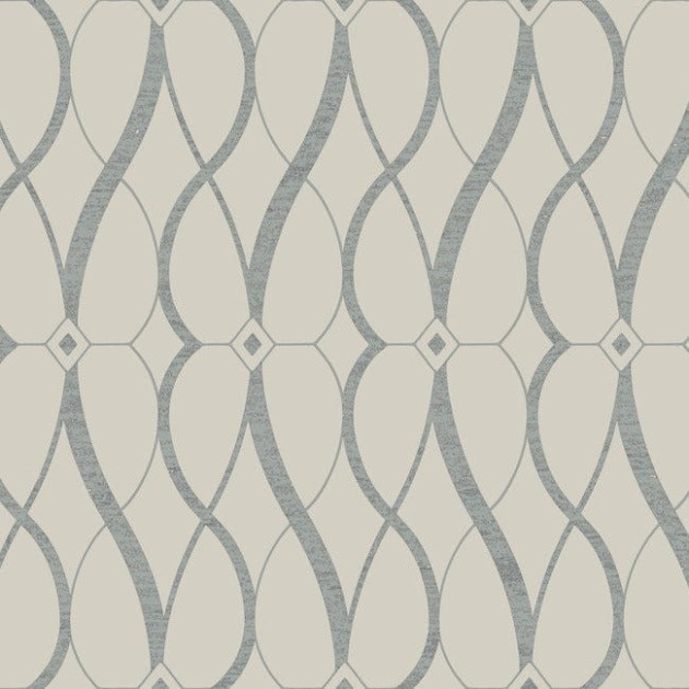 York MD7175 Antonina Vella Modern Metals Second Edition Graceful Geo Beige/Silver - tapeta w motyw geometryczny