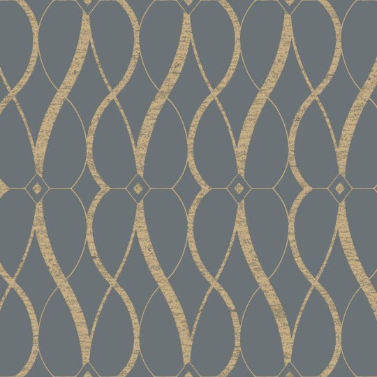 York MD7176 Antonina Vella Modern Metals Second Edition Graceful Geo Smoke/Gold - tapeta w motyw geometryczny