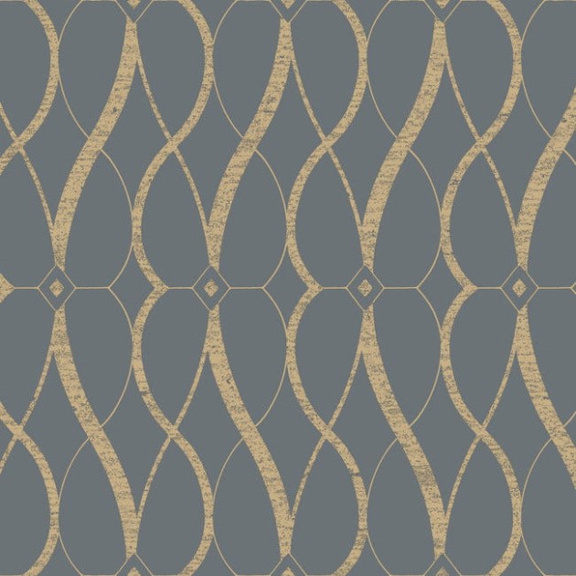 York MD7176 Antonina Vella Modern Metals Second Edition Graceful Geo Smoke/Gold - tapeta w motyw geometryczny