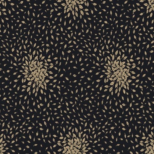 York MD7102 Antonina Vella Modern Metals Second Edition Petite Leaves Black/Gold - tapeta w roślinny motyw