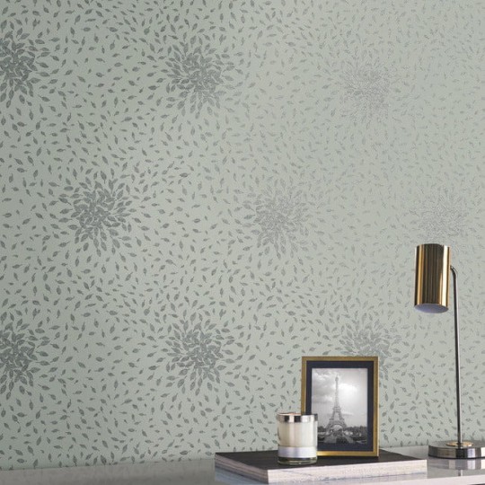 York MD7104 Antonina Vella Modern Metals Second Edition Petite Leaves Eucalyptus/Silver - tapeta w roślinny motyw