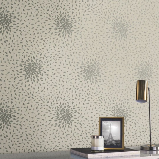 York MD7105 Antonina Vella Modern Metals Second Edition Petite Leaves Beige/Silver - tapeta w roślinny motyw