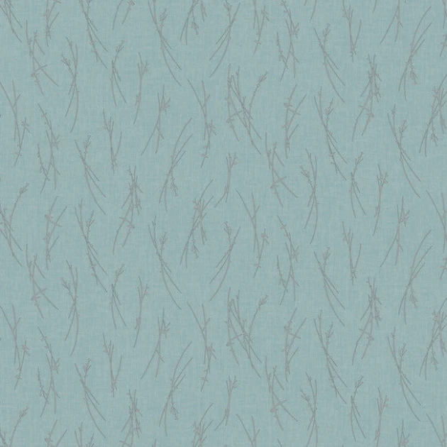 York MD7193 Antonina Vella Modern Metals Second Edition Sprigs Smokey Blue/Silver - tapeta w roślinny motyw