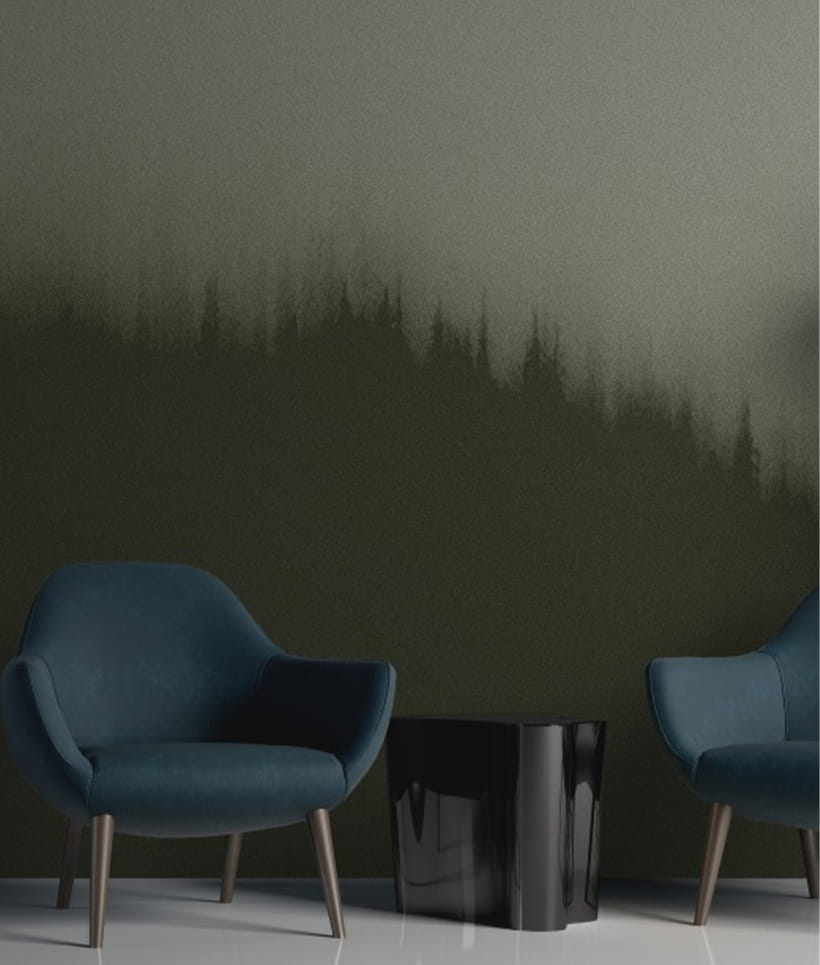 Texturae TXWF19643 Figure Nature Fire Forest B - mural w motyw lasu we mgle