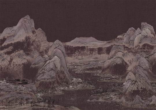 Texturae TXWR17353 Figure Nature Via Della Seta A - mural w chiński krajobraz