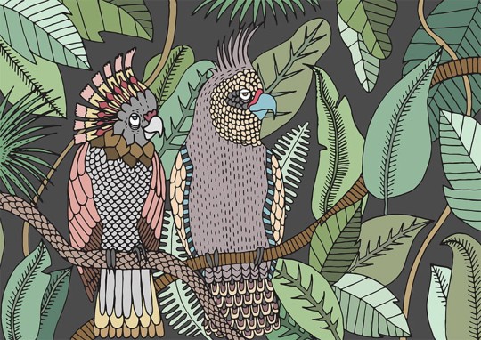 Texturae TXYN16701 Figure Nature Cockatoo A - mural w ptaki i rośliny