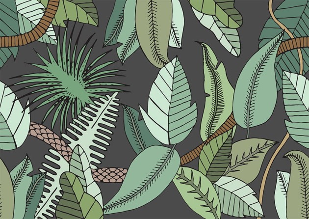 Texturae TXYN16701 Figure Nature Cockatoo B - mural w egzotyczne rośliny