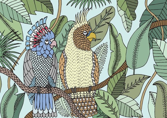 Texturae TXYN16703 Figure Nature Cockatoo A - mural w ptaki i rośliny