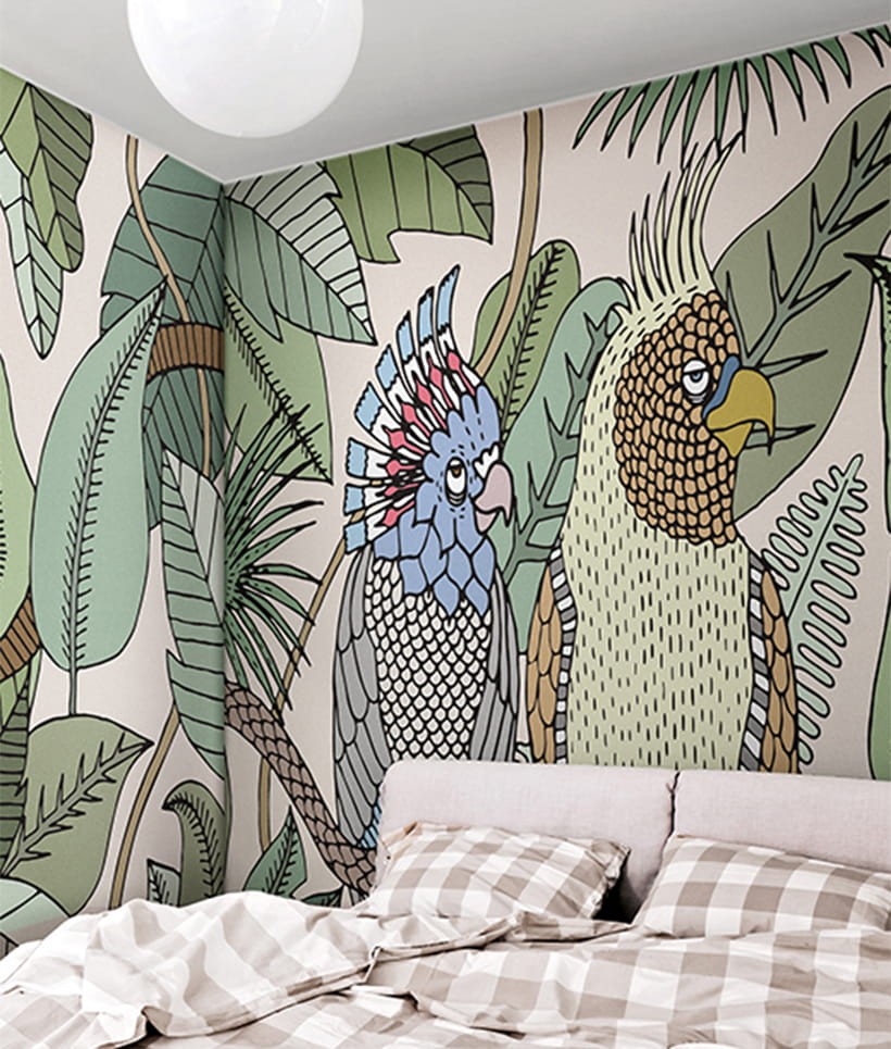 Texturae TXYN16703 Figure Nature Cockatoo A - mural w ptaki i rośliny