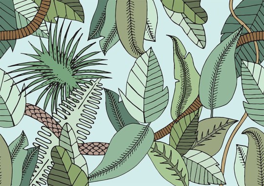 Texturae TXYN16703 Figure Nature Cockatoo B - mural w egzotyczne rośliny