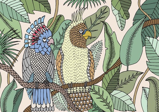 Texturae TXYN16702 Figure Nature Cockatoo A - mural w ptaki i rośliny