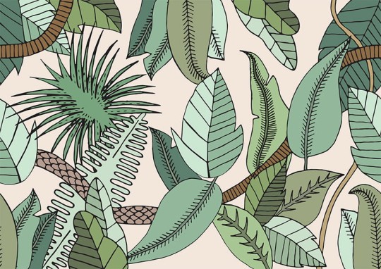 Texturae TXYN16702 Figure Nature Cockatoo B - mural w egzotyczne rośliny