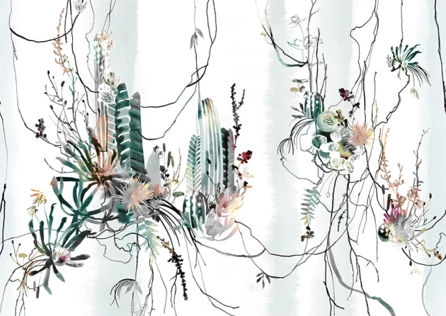 Texturae TXWR16183 Figure Nature Nester B - mural w roślinny abstrakcyjny motyw