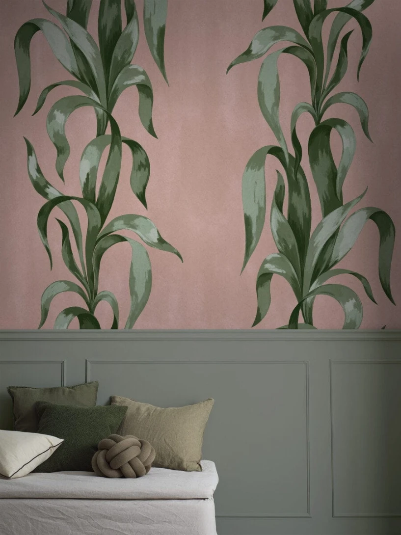 Boras Tapeter 9607W Studio Agave Pink - mural w liście agawy