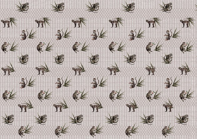 Texturae TXWR16254 Pattern Nature Ancient Nature Monkey A - mural w małpy