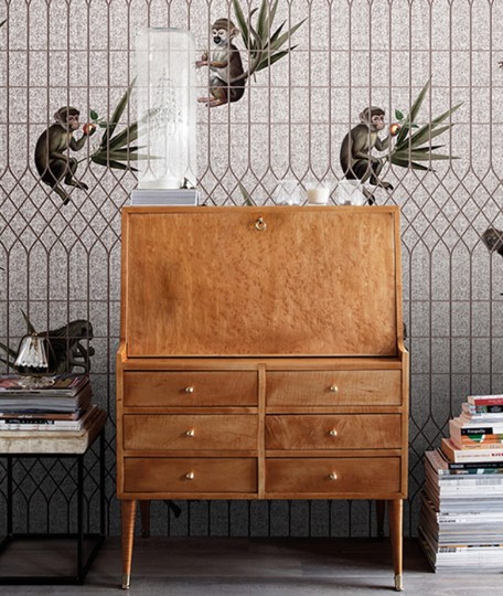 Texturae TXWR16254 Pattern Nature Ancient Nature Monkey A - mural w małpy