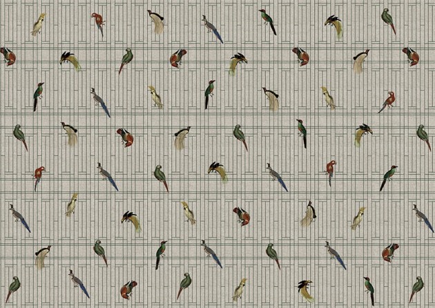 Texturae TXWR16256 Pattern Nature Ancient Nature Birds B - mural w ptaki