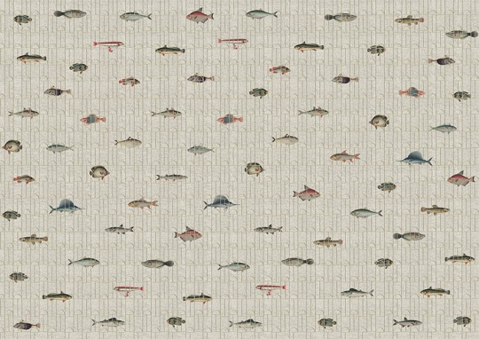 Texturae TXWR16258 Pattern Nature Ancient Nature Fishes B - mural w ryby
