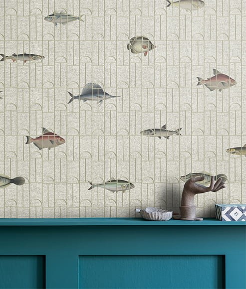 Texturae TXWR16258 Pattern Nature Ancient Nature Fishes B - mural w ryby