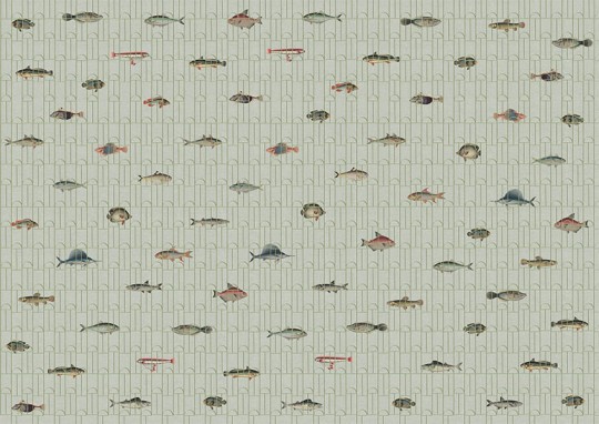 Texturae TXWR16259 Pattern Nature Ancient Nature Fishes A - mural w ryby
