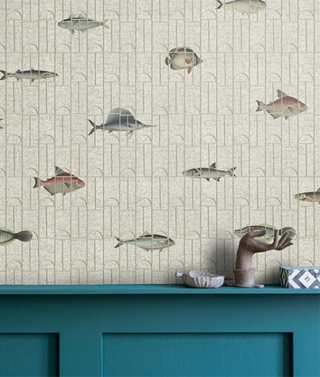 Texturae TXWR16259 Pattern Nature Ancient Nature Fishes A - mural w ryby
