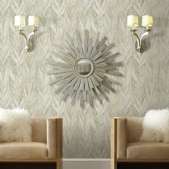 York Y6230801 Antonina Vella Natural Opalescence Ebru Marble Warm Neutral - tapeta w roślinny motyw