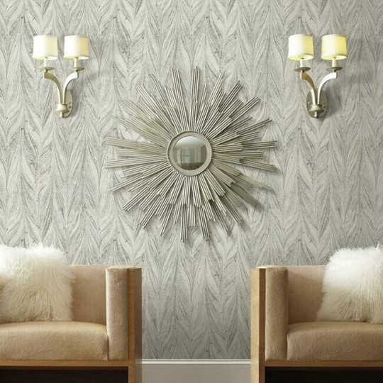 York Y6230802 Antonina Vella Natural Opalescence Ebru Marble Cool Grey - tapeta w roślinny motyw