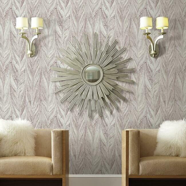 York Y6230804 Antonina Vella Natural Opalescence Ebru Marble Purple - tapeta w roślinny motyw