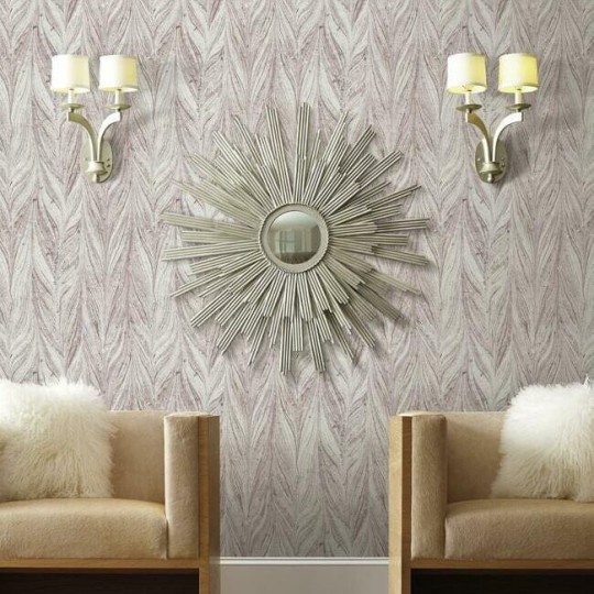 York Y6230804 Antonina Vella Natural Opalescence Ebru Marble Purple - tapeta w roślinny motyw