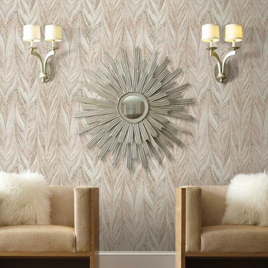York Y6230805 Antonina Vella Natural Opalescence Ebru Marble Sienna - tapeta w roślinny motyw