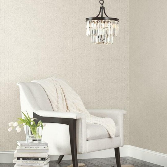 York Y6231101 Antonina Vella Natural Opalescence Stretched Hexagons Cream - tapeta strukturalna