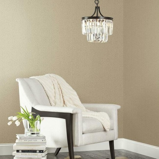 York Y6231102 Antonina Vella Natural Opalescence Stretched Hexagons Sand - tapeta strukturalna